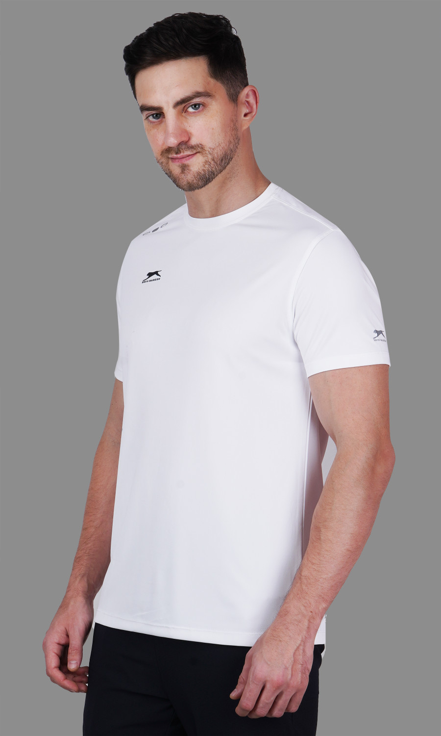 Image of Shiv Naresh Solid Men Round Neck White T-Shirt