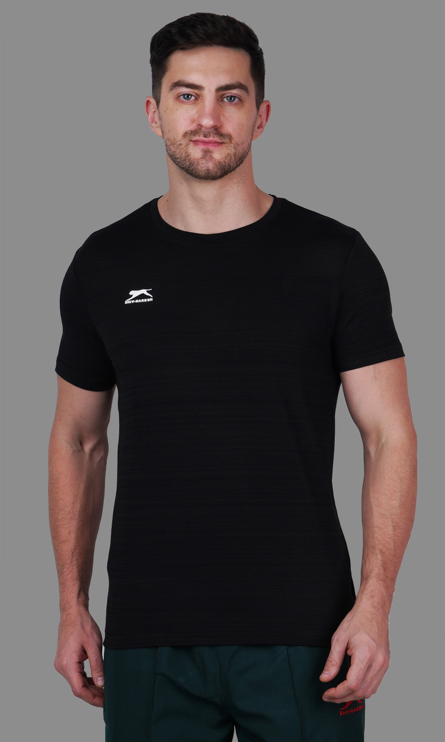 Image of Shiv Naresh Solid Men Round Neck Black T-Shirt