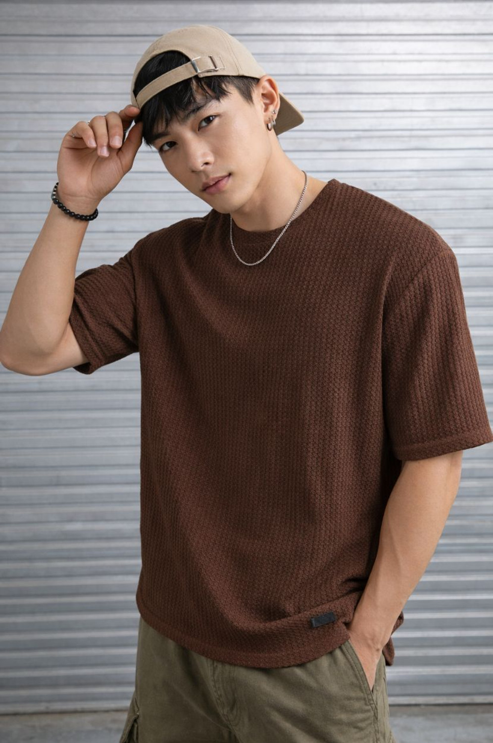 Image of KAJARU TEES Self Design Men Round Neck Blue T-Shirt