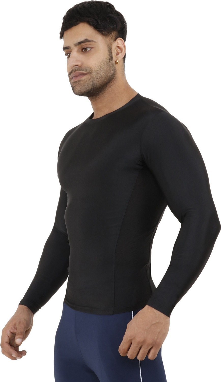 Image of Kyk Solid Men Round Neck Black T-Shirt