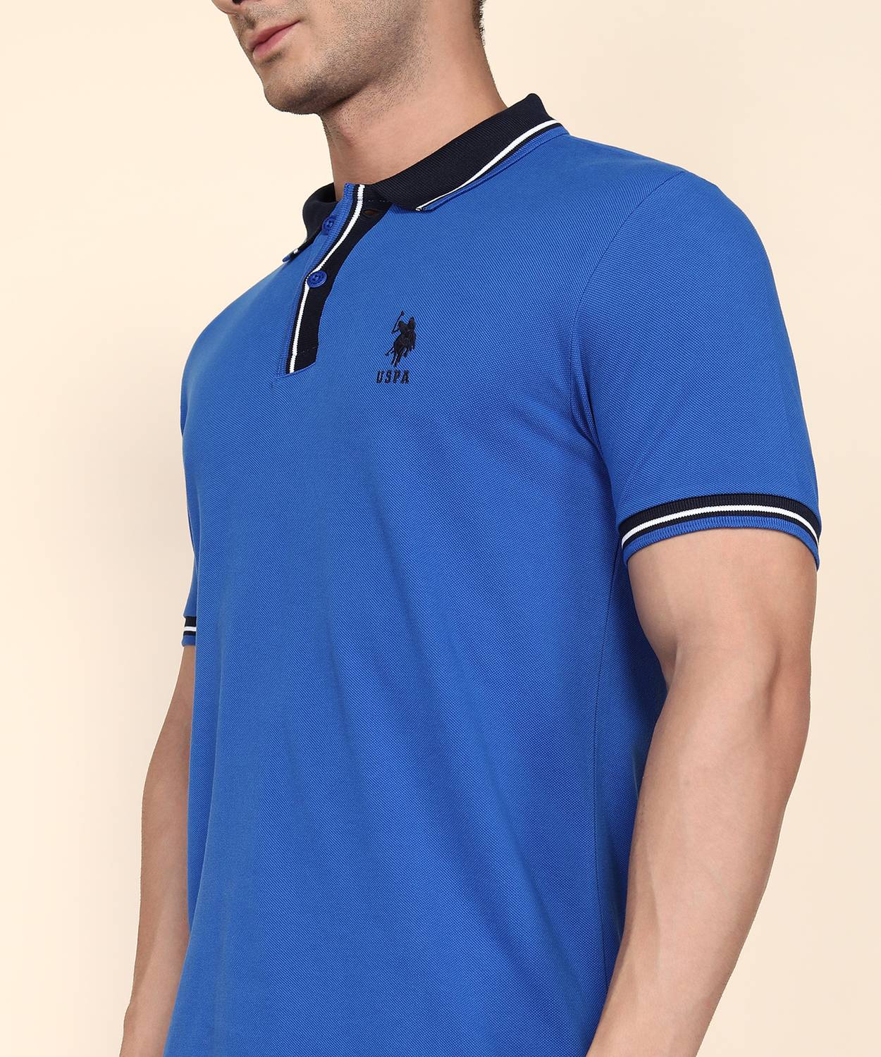 U.S. POLO ASSN. Blue Polo Neck T-Shirt - Image 5