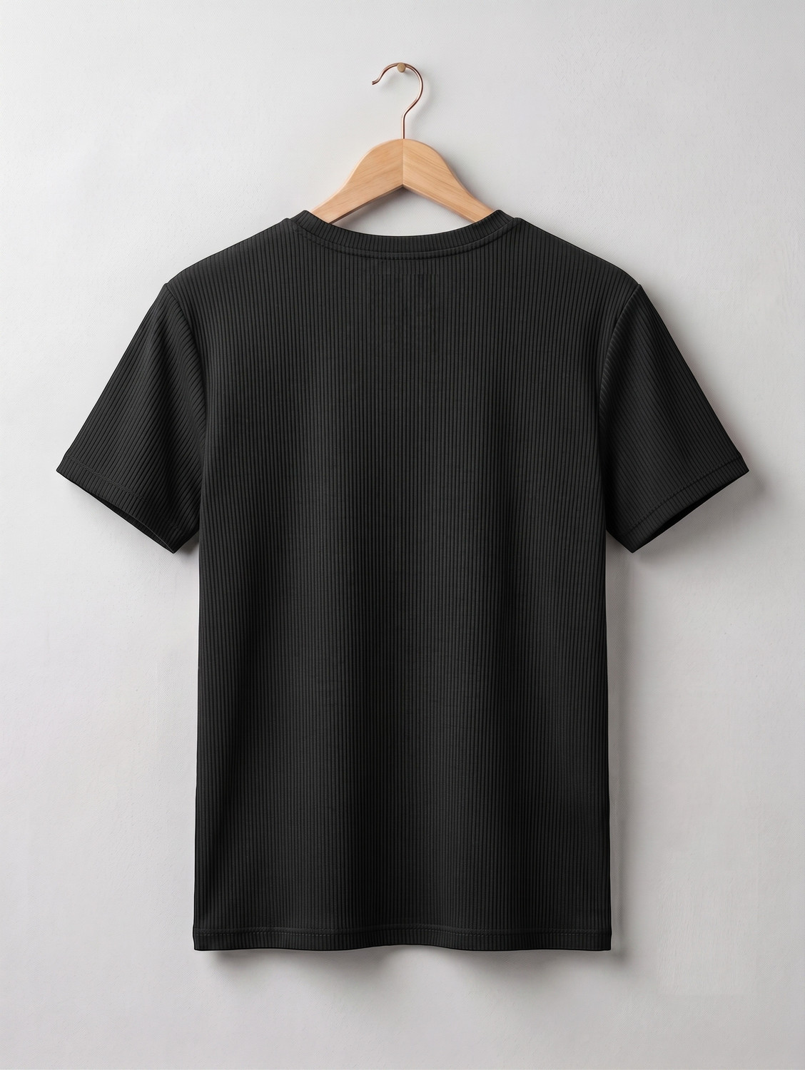 Image of stylesmyth Self Design Men Round Neck Black, Maroon T-Shirt