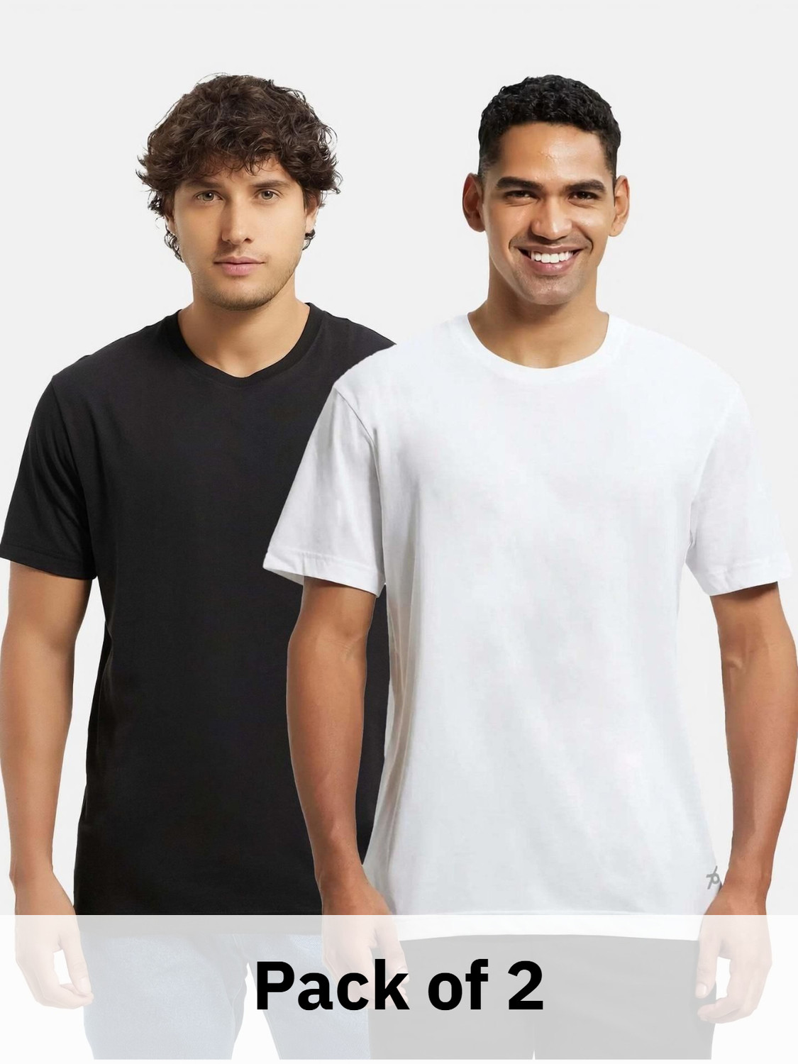 Image of JOCKEY Solid Men Round Neck Multicolor T-Shirt