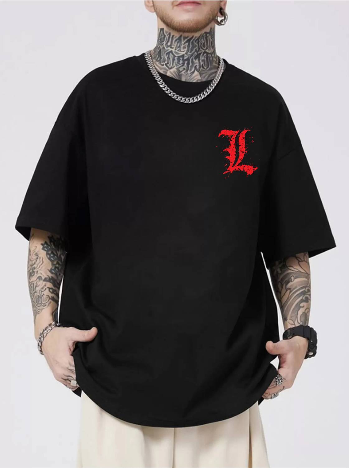 ZEN1FASHION Men Printed Round Neck Pure Cotton Black T-Shirt