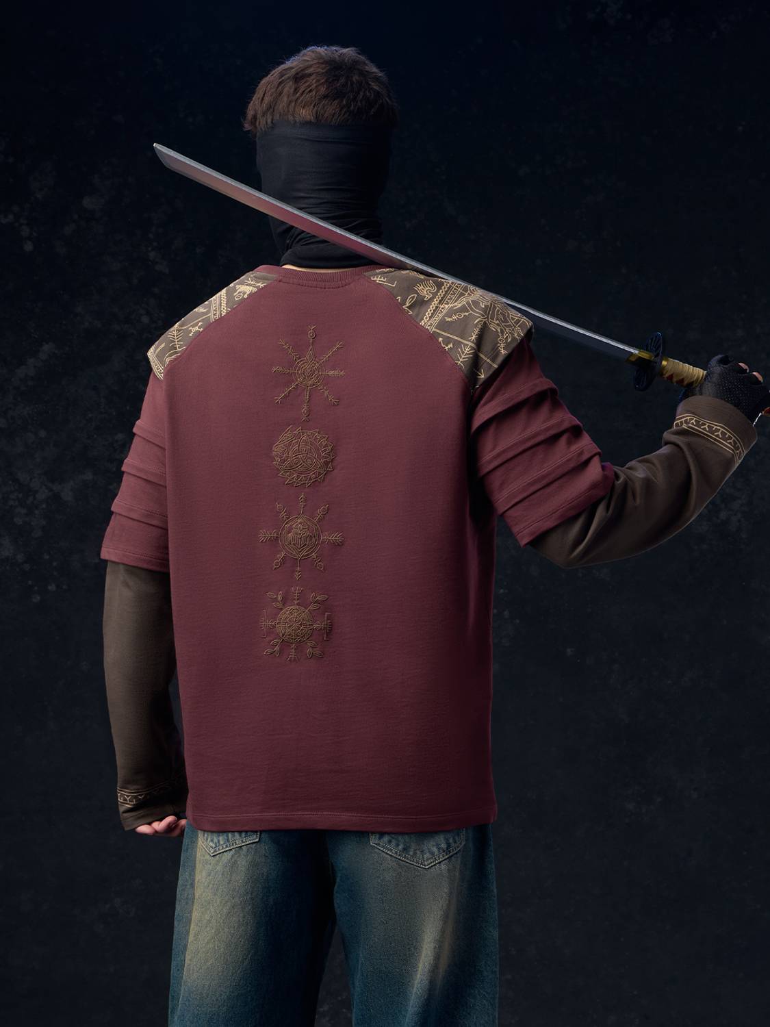 The Souled Store Embroidered Maroon T-Shirt - Image 1
