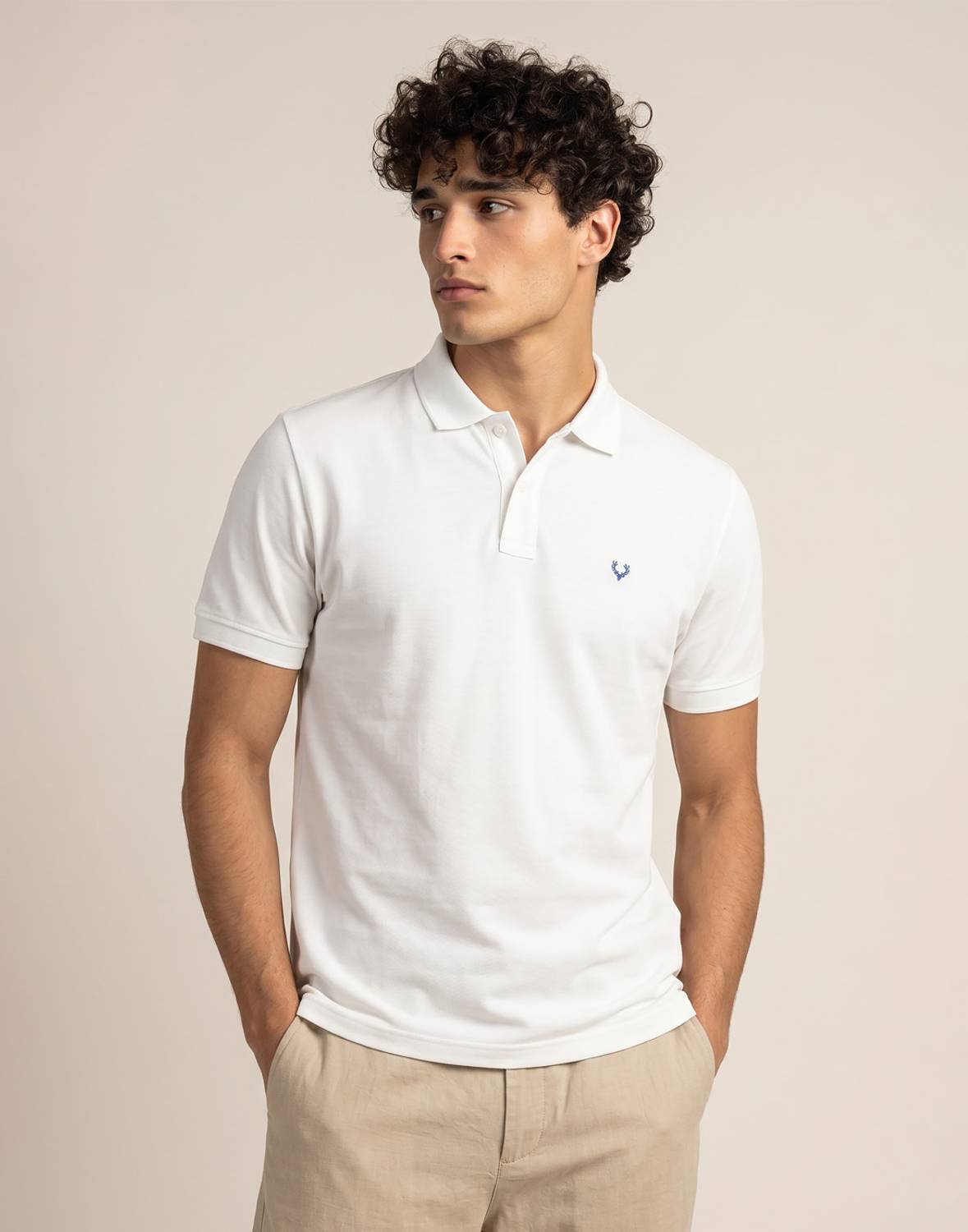 Allen Solly Men Polo Neck White T-Shirt