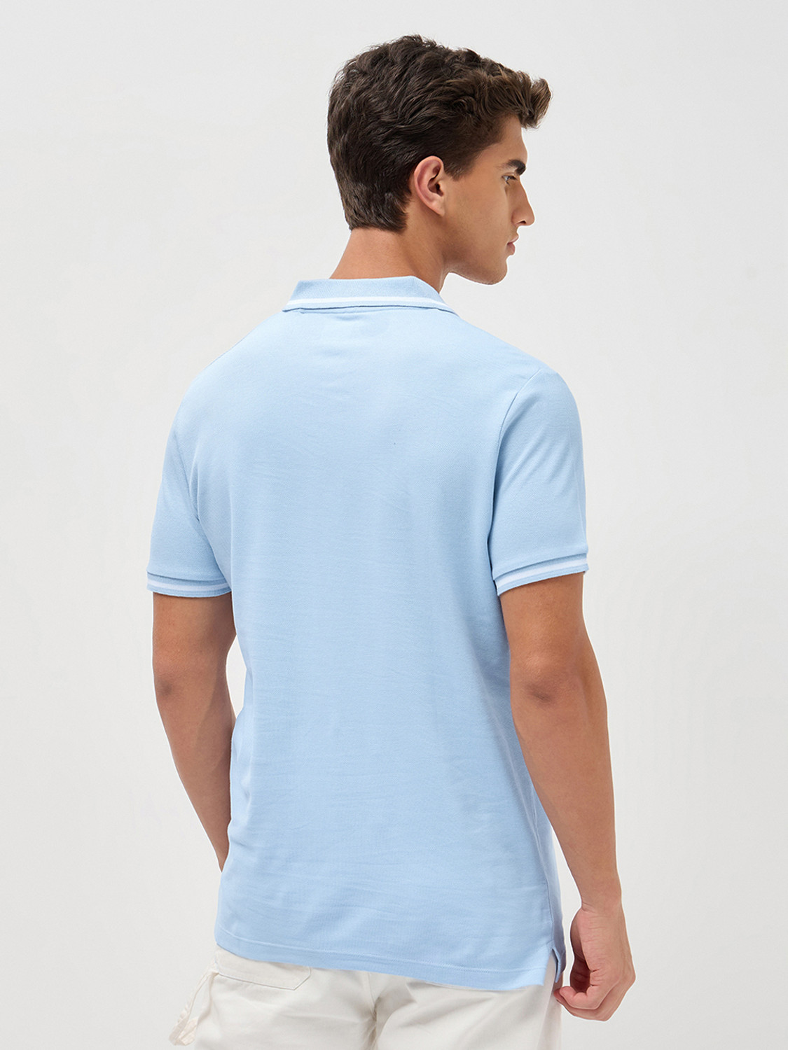 Image of Urbano Fashion Solid Men Polo Neck Grey T-Shirt