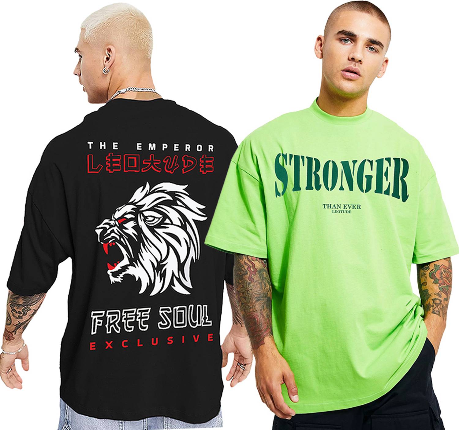 Leotude Men Printed Round Neck Cotton Blend Multicolor T-Shirt