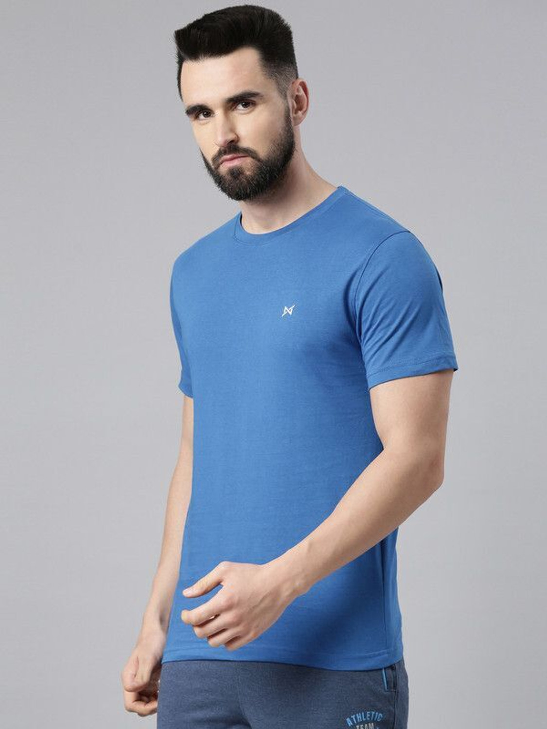 Image of Force NXT Solid Men Round Neck Multicolor T-Shirt