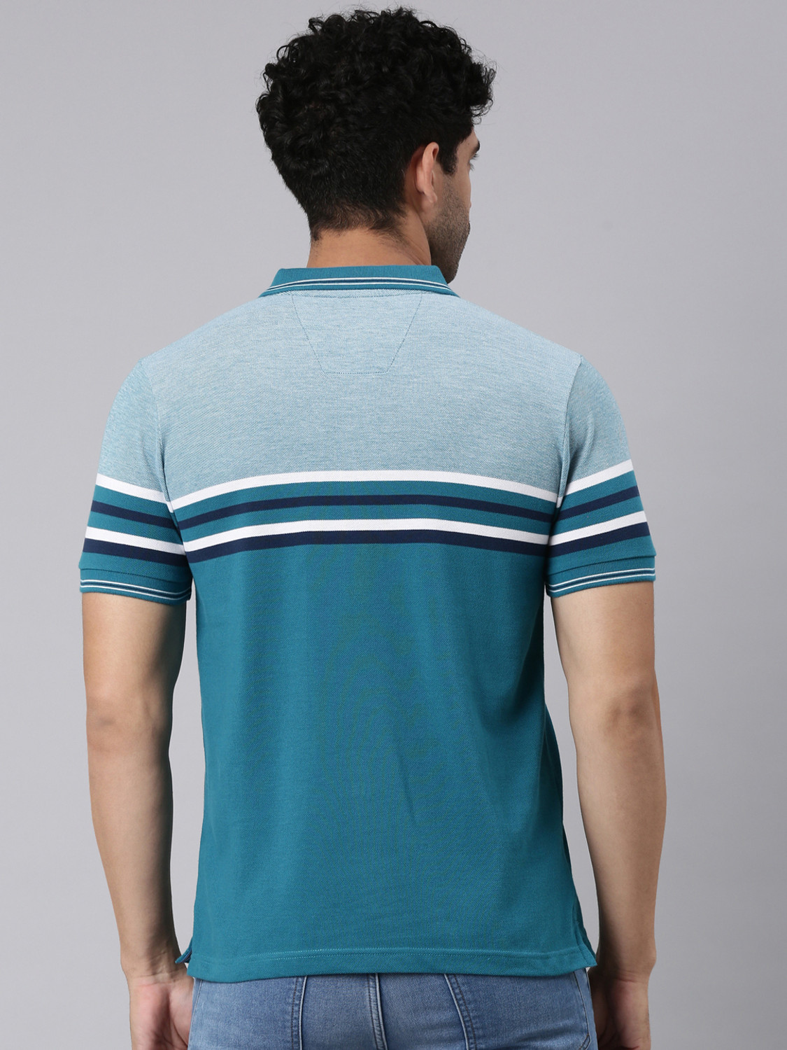 Image of Classic Polo Colorblock Men Polo Neck Multicolor T-Shirt