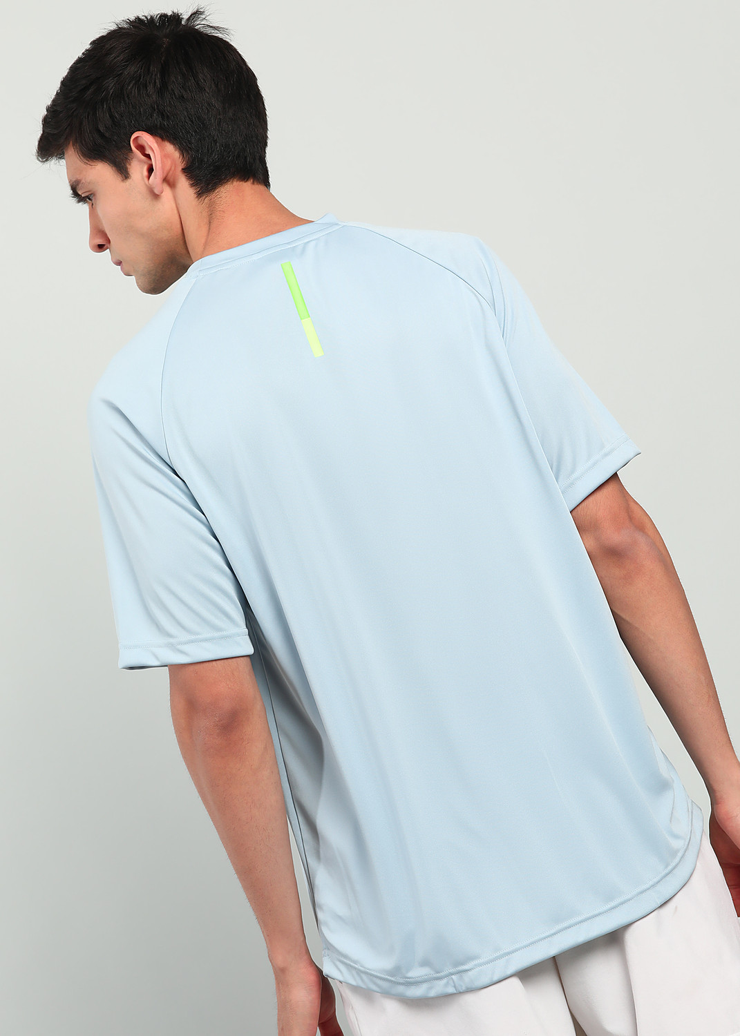 Image of ADIDAS Solid Men Round Neck Blue T-Shirt
