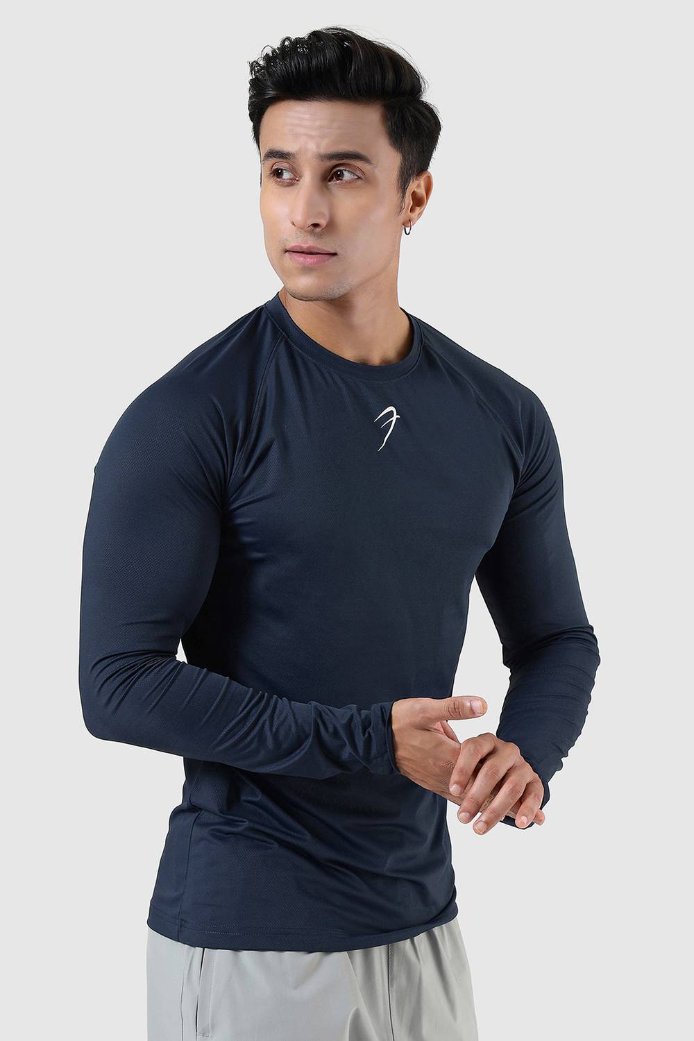 FuaarK Solid Men Crew Neck Reversible Blue T-Shirt - Image 3
