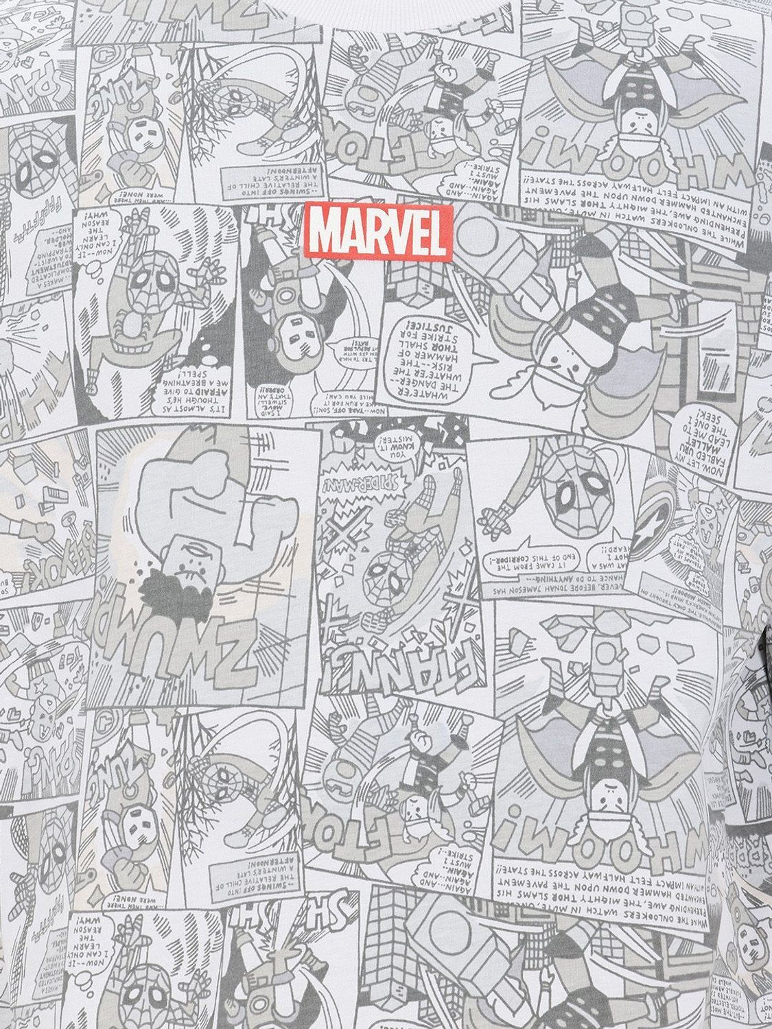 Image of Marvel Street Printed Men Round Neck White T-Shirt