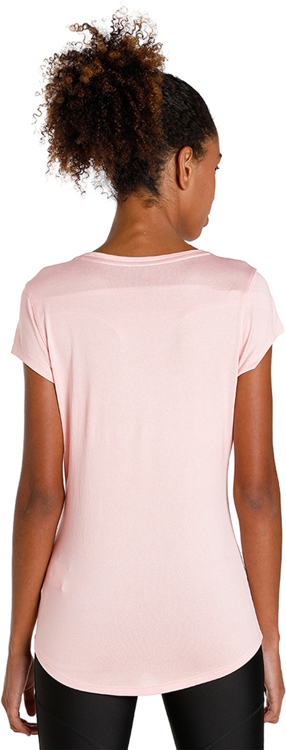 Image of PUMA Solid Women Round Neck Pink T-Shirt