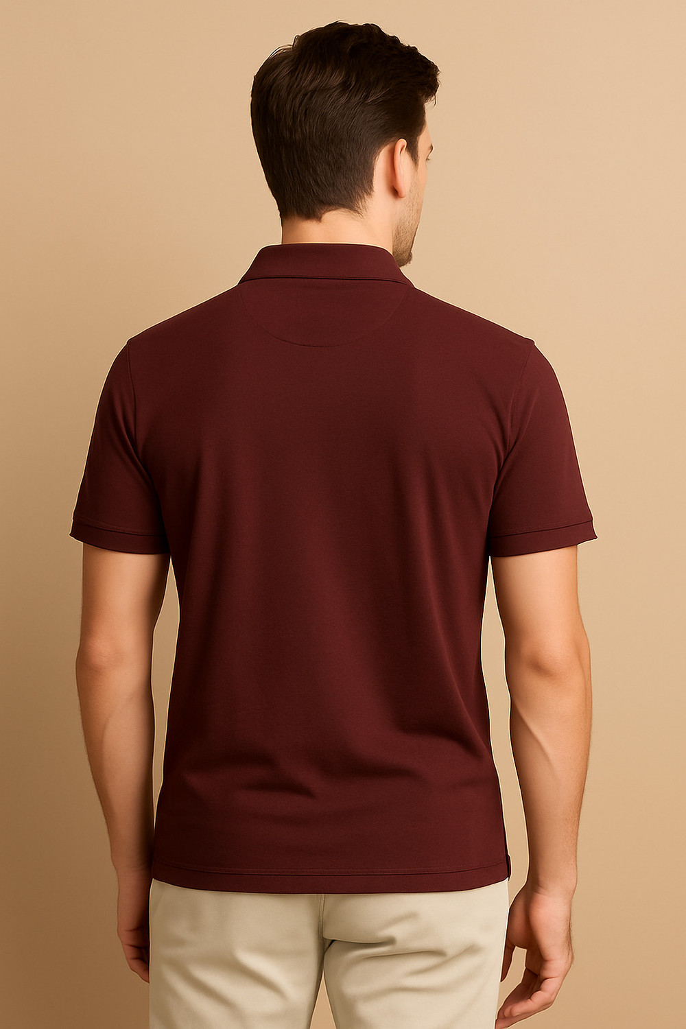Image of Fleximaa Solid Men Polo Neck Brown T-Shirt