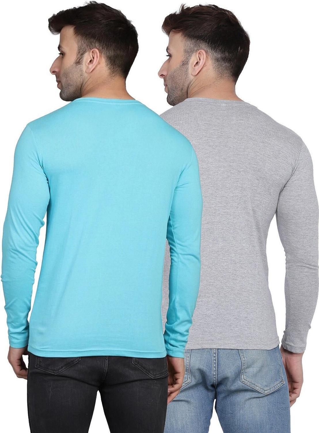Image of Kroptee Solid Men Round Neck Multicolor T-Shirt