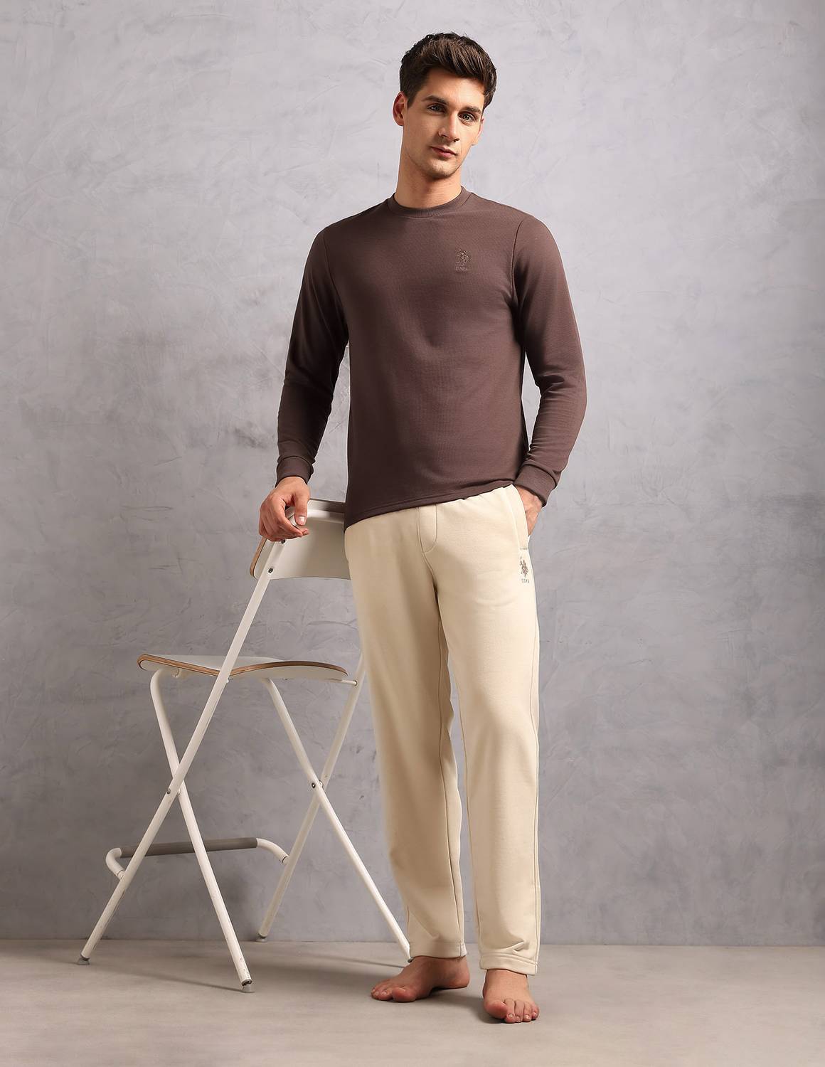 U.S. POLO ASSN. Men Brown Crew Neck T-Shirt - Image 5