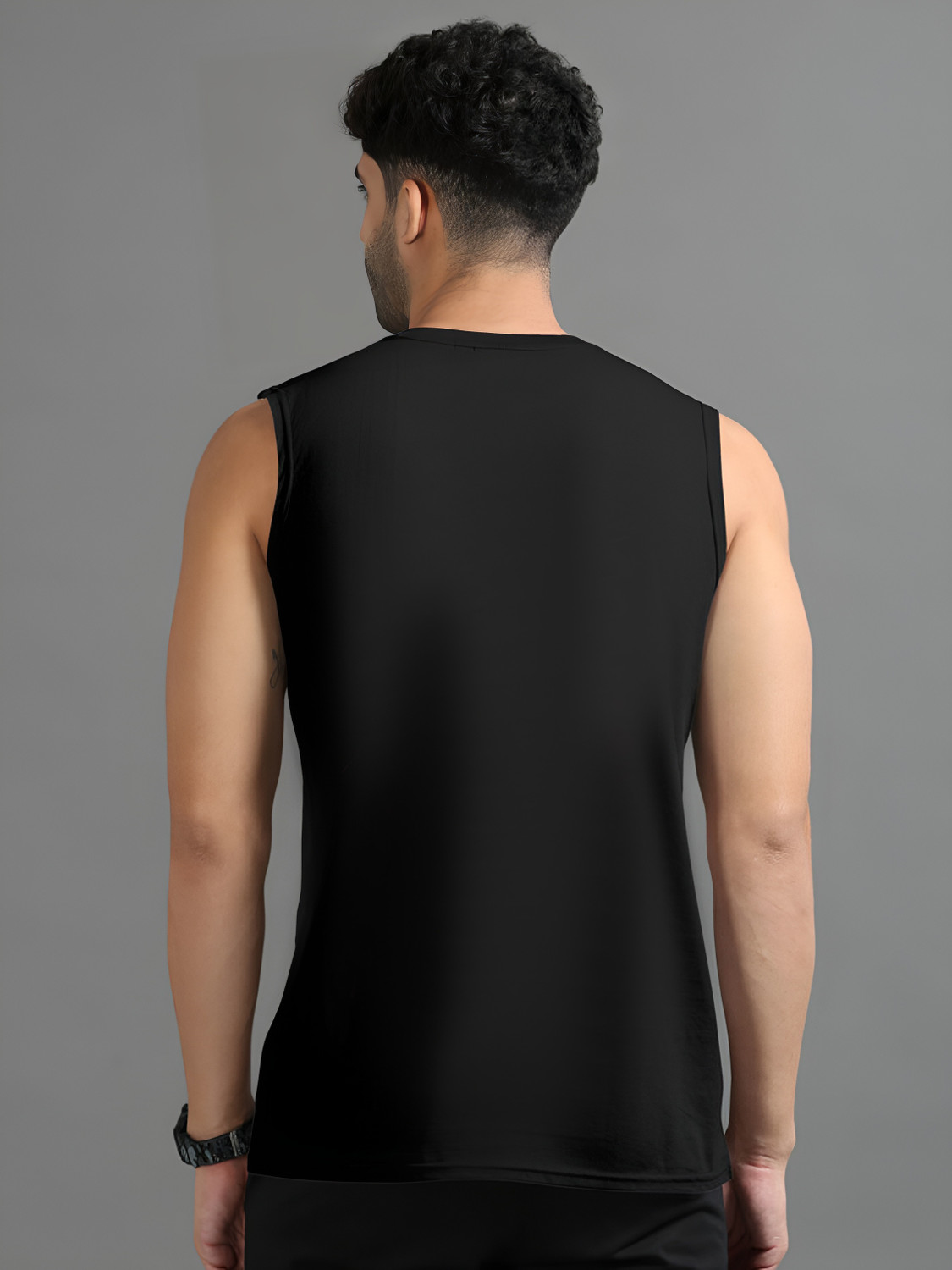 Image of Jangoboy Solid Men Round Neck Black, Grey T-Shirt