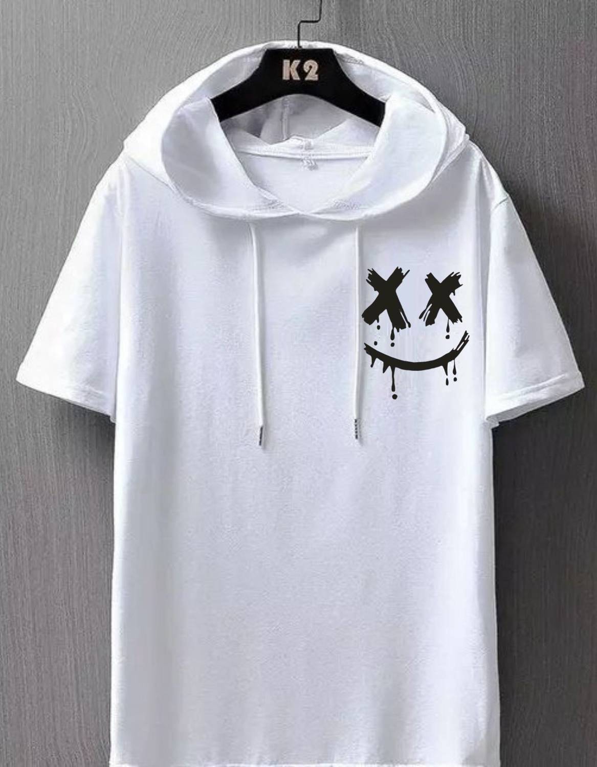 Mundali Men Hooded Neck Black, White T-Shirt - Image 4