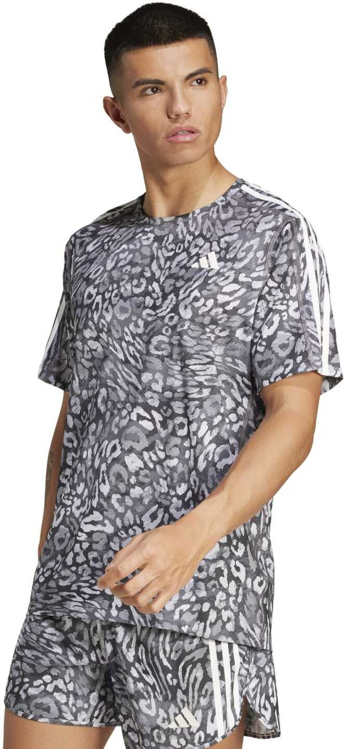 Image of ADIDAS Printed Men Crew Neck Grey T-Shirt