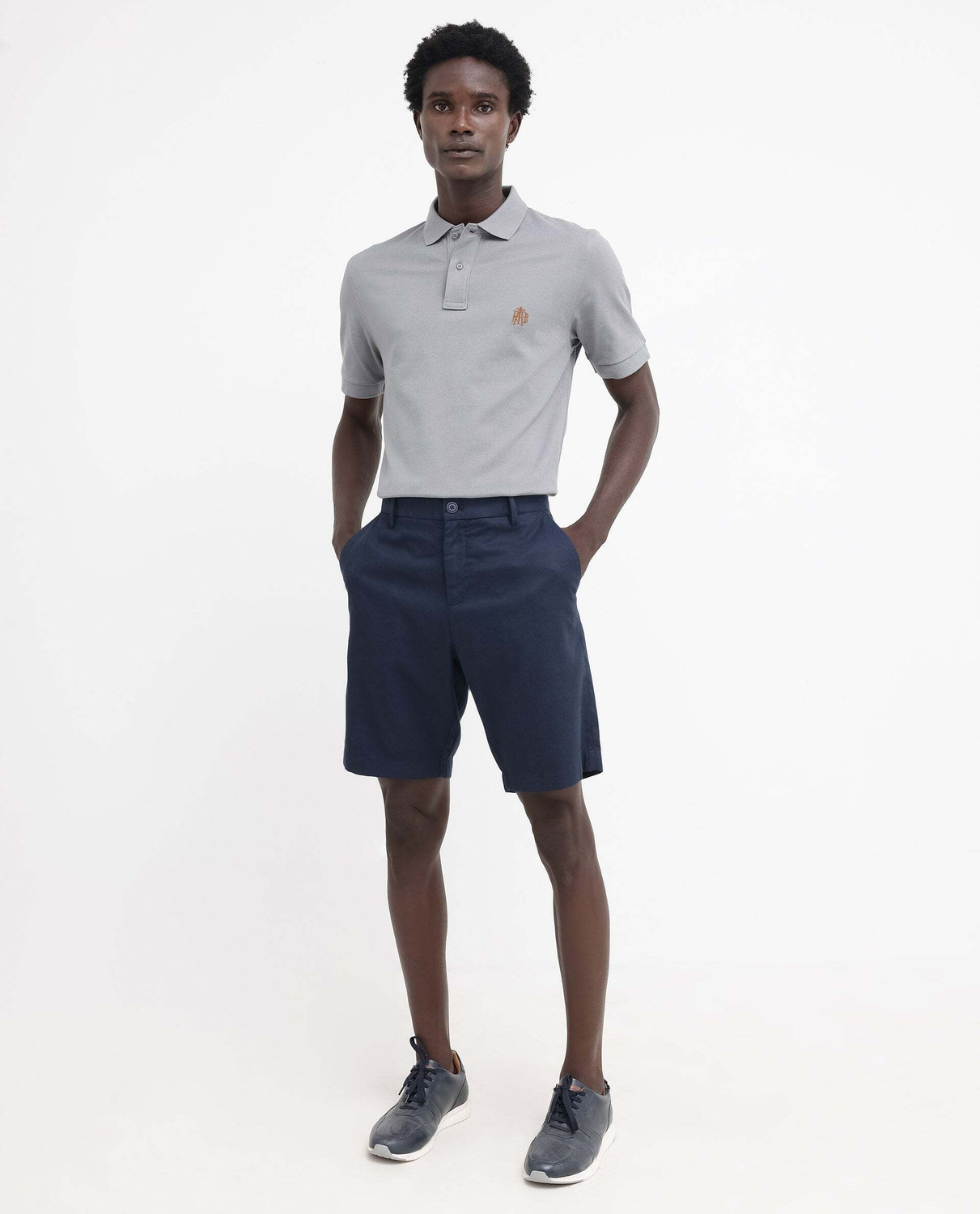 Image of RARE RABBIT Solid Men Polo Neck Grey T-Shirt