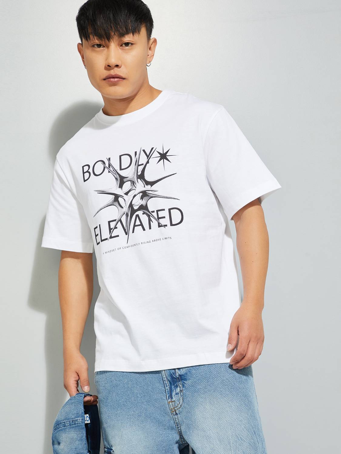 MAX Printed Men Round Neck White T-Shirt