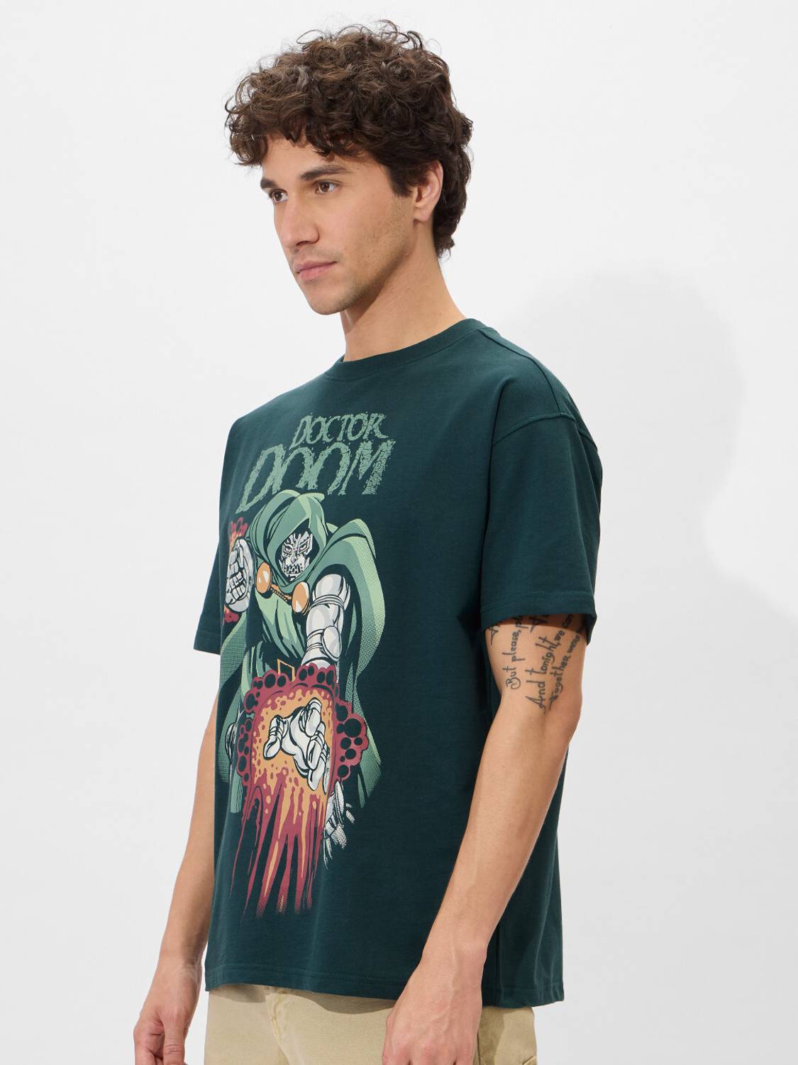 The Souled Store Men Dark Green Cartoon T-Shirt - Image 3