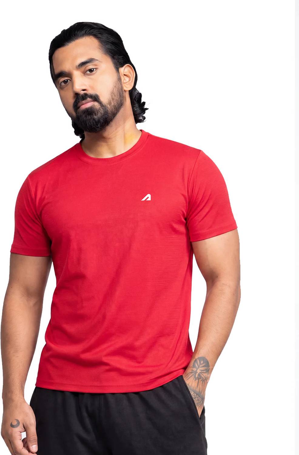 BOLDFIT Solid Men Round Neck Red T-Shirt