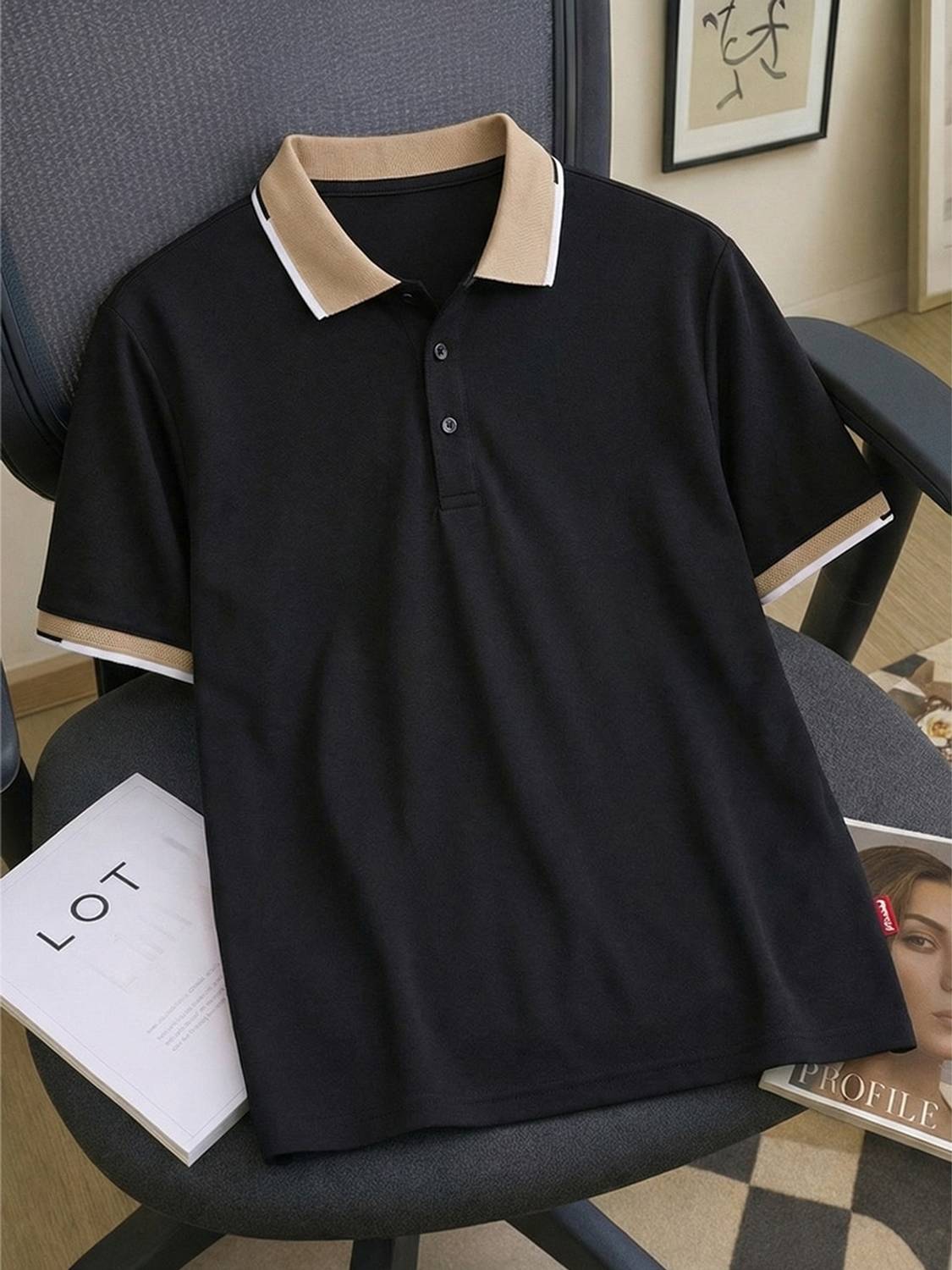 JUST ROAR Colorblock Men Polo Neck Multicolor T-Shirt - Image 1