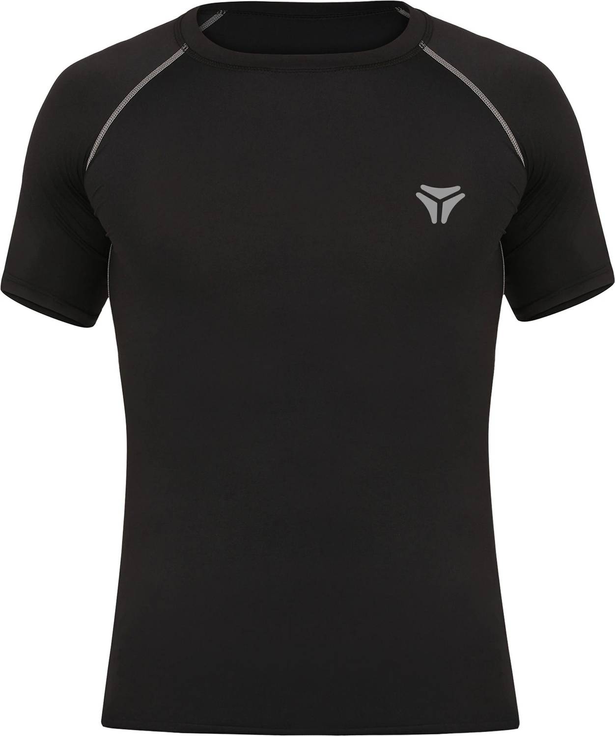 Kyk Men Solid Round Neck Nylon Black T-Shirt