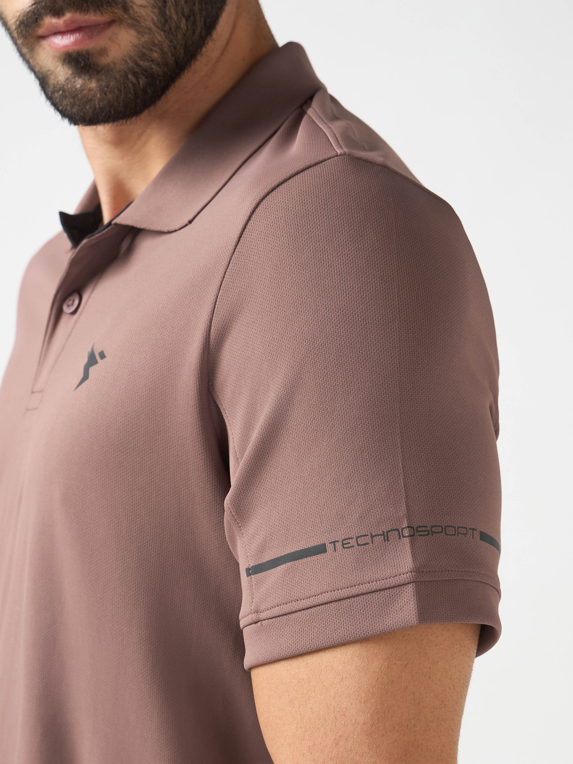 Image of TECHNOSPORT Solid Men Polo Neck Maroon T-Shirt