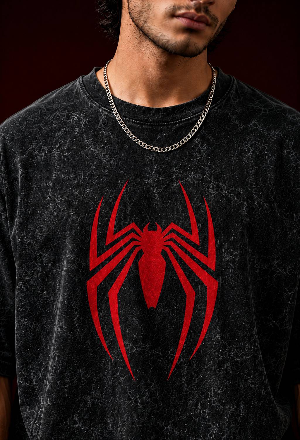 Woops Men Black, Red Round Neck Printed T-Shirt - Image 3