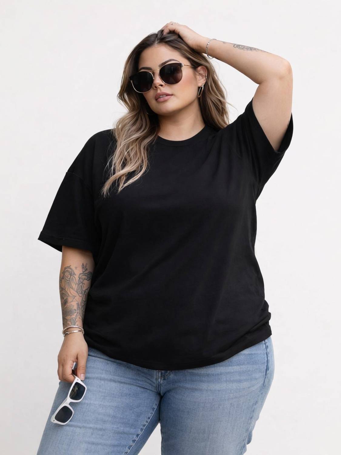 ANUBHAVGARMENT Solid Women Round Neck Black T-Shirt