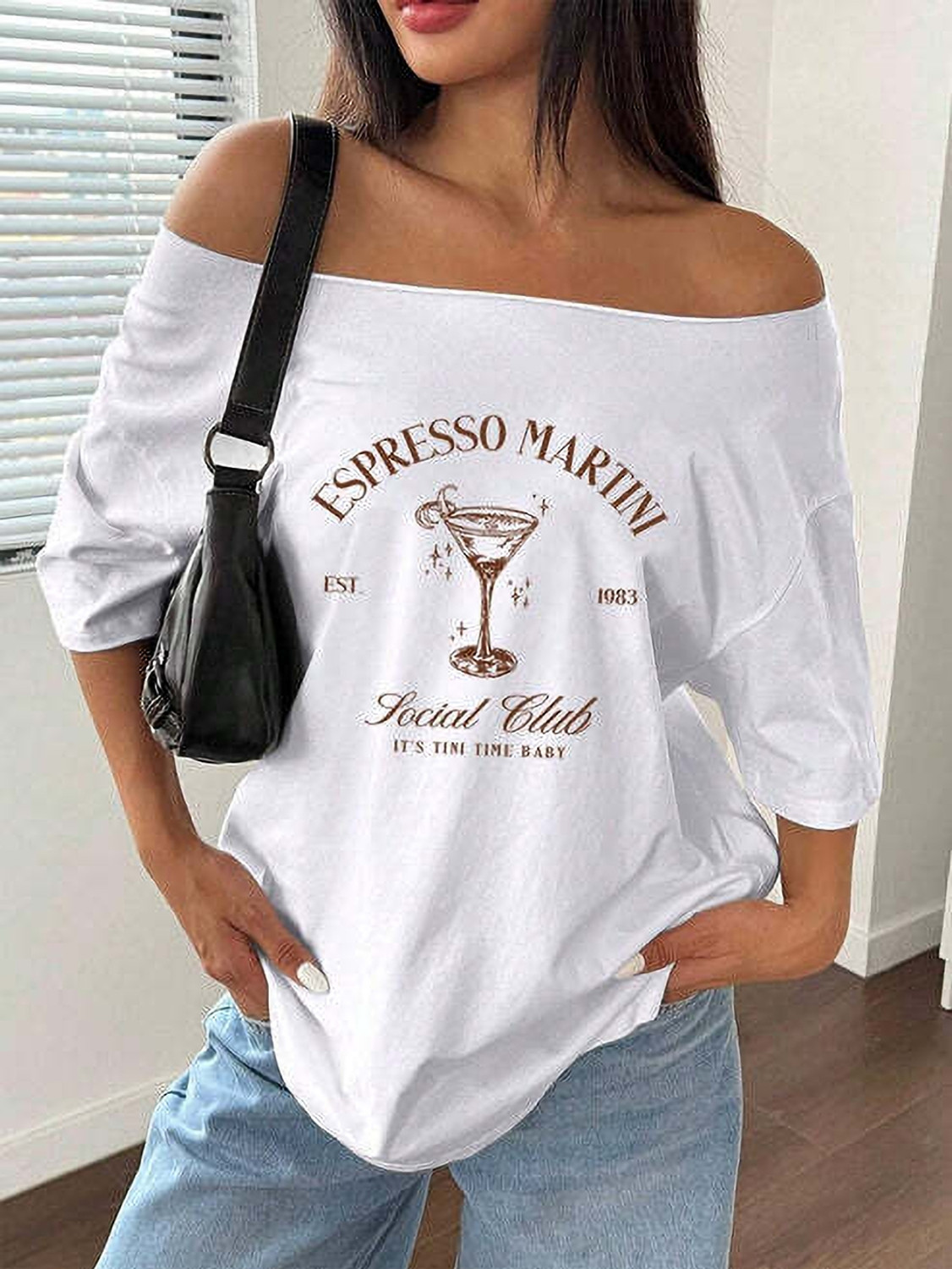 Image of ELBATROSS Printed Women Round Neck White T-Shirt