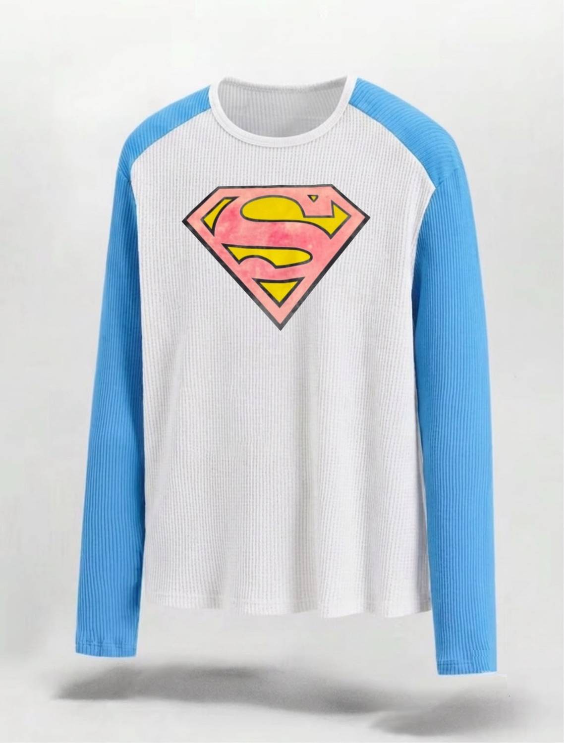 Glitsy Men's Round Neck Printed Light Blue T-Shirt