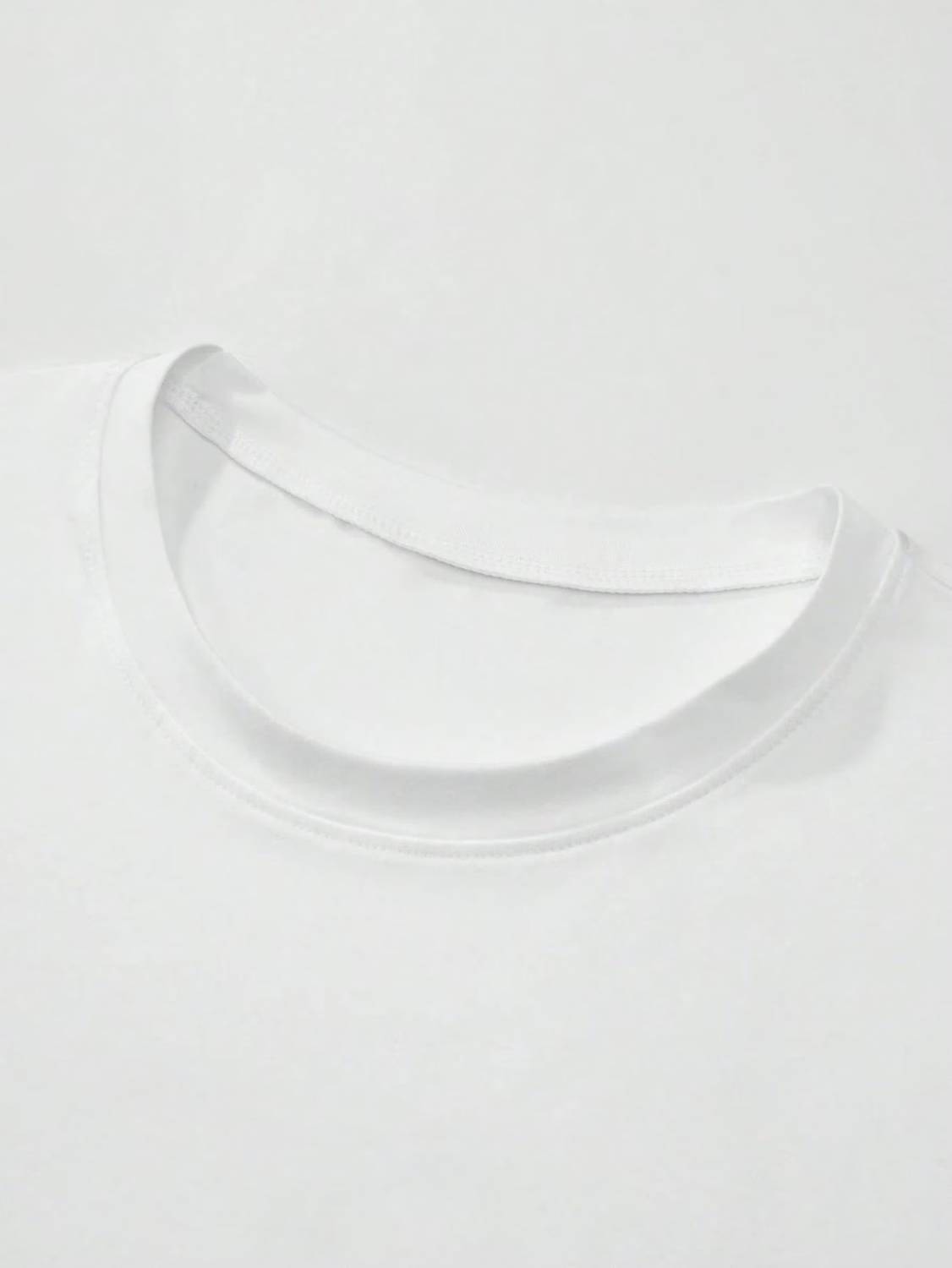 Optus Solid Men Round Neck White T-Shirt - Image 3