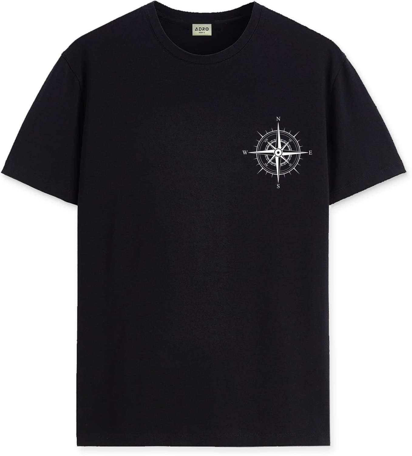 ADRO Graphic Print Men Round Neck Black T-Shirt