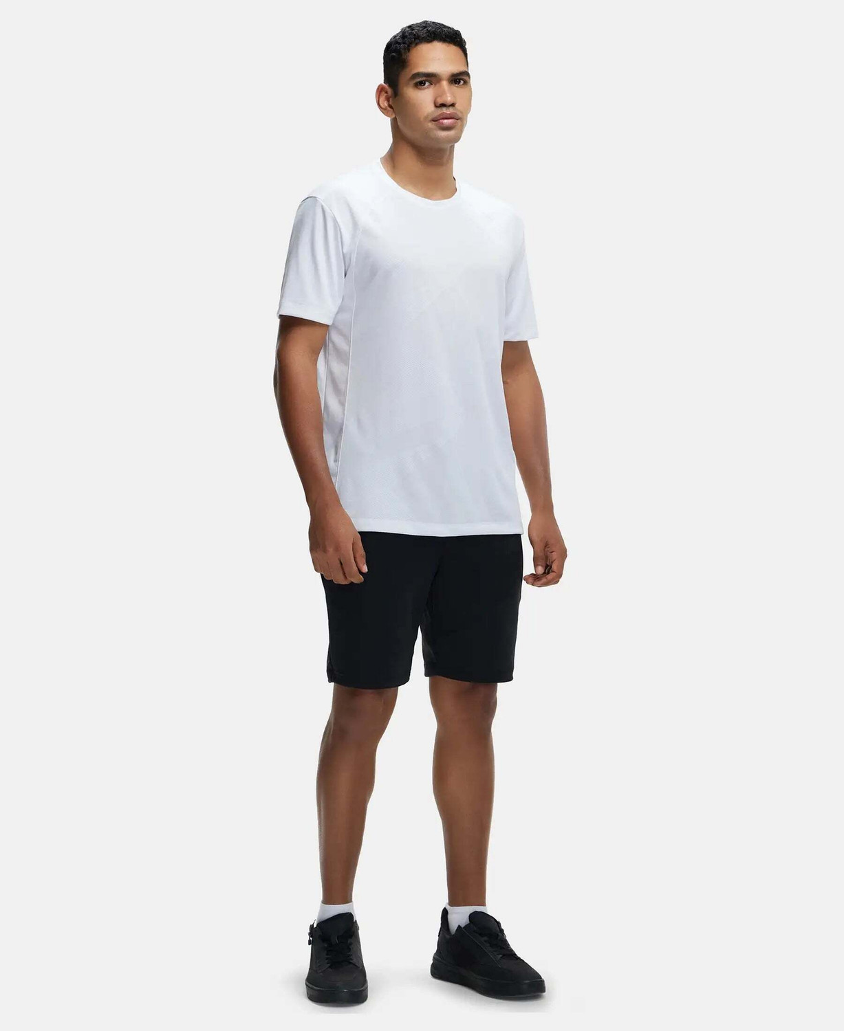 Image of JOCKEY Solid Men Round Neck White T-Shirt