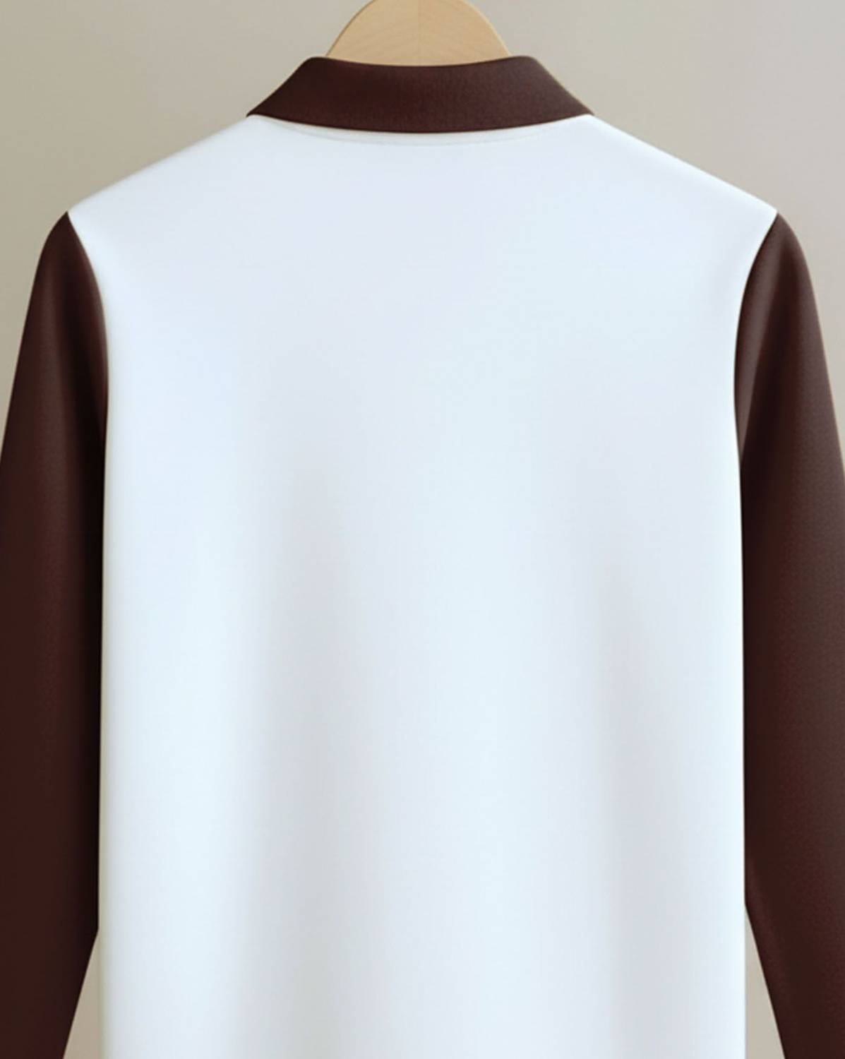 AUSK Men Polo Neck White, Brown T-Shirt - Image 4