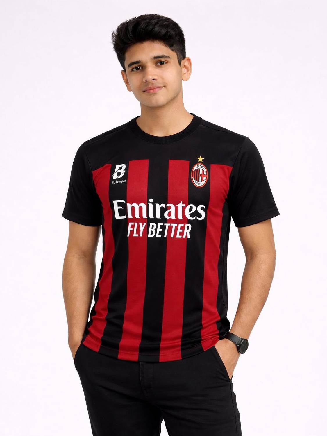 Bodysports.co Men Black Round Neck T-Shirt - Image 1