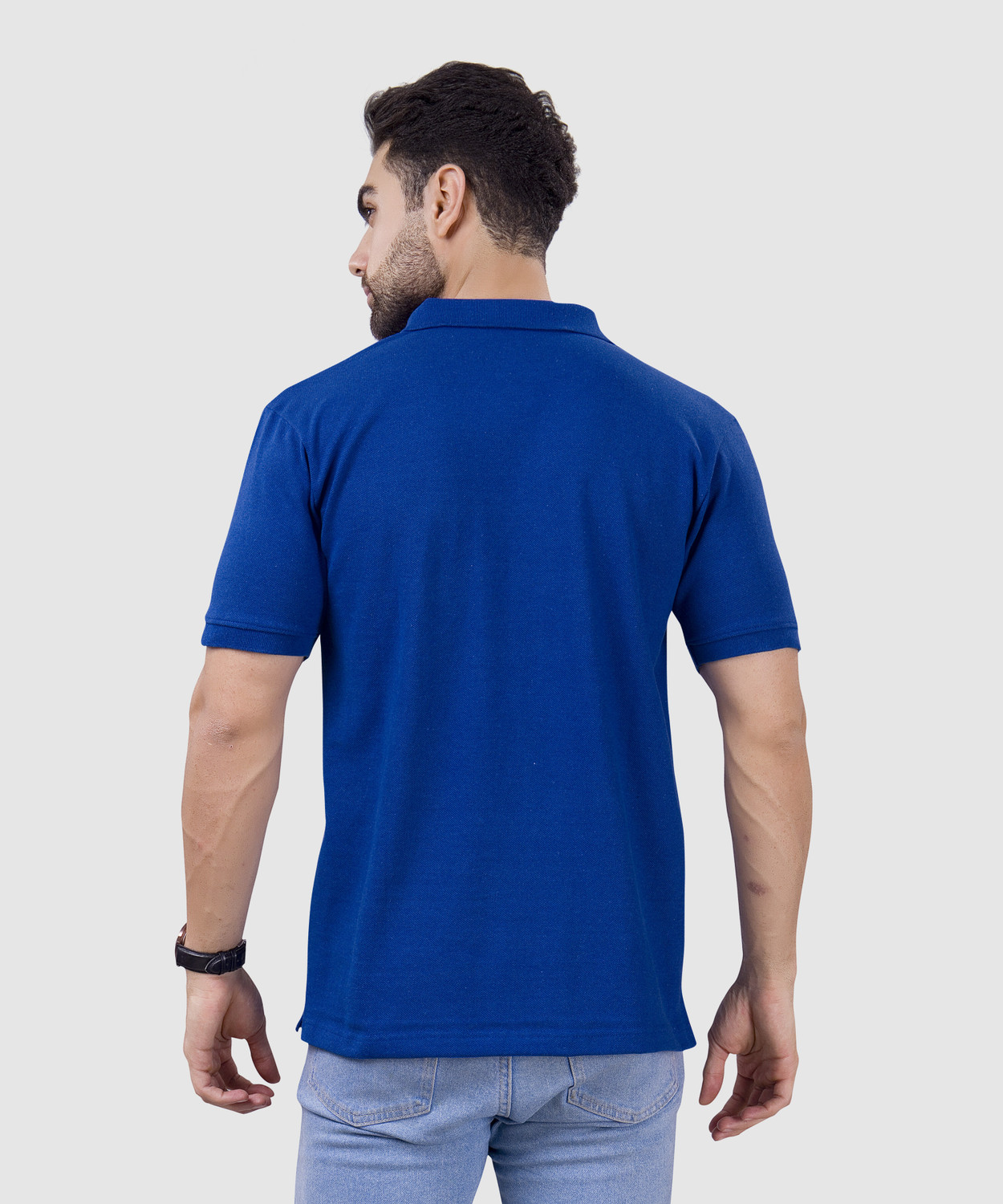 Image of M2HIT Solid Men Polo Neck Blue, Brown T-Shirt