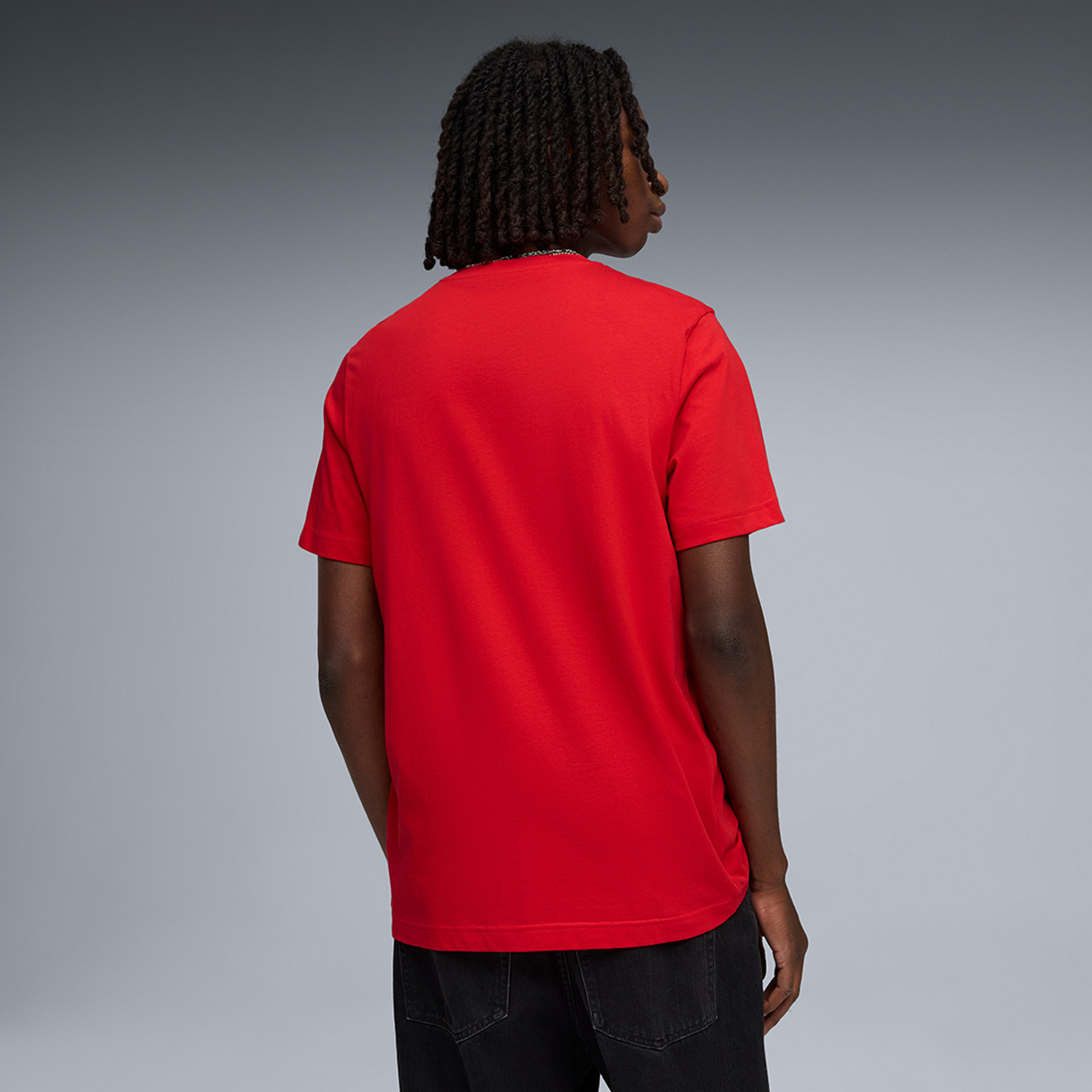 Image of PUMA Printed Men Crew Neck Red T-Shirt