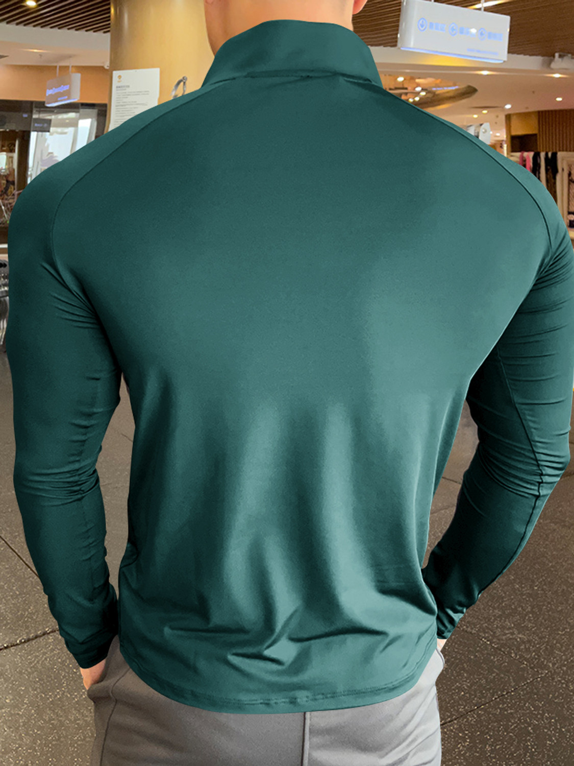 Image of EyeBogler Colorblock Men Zip Neck Multicolor T-Shirt