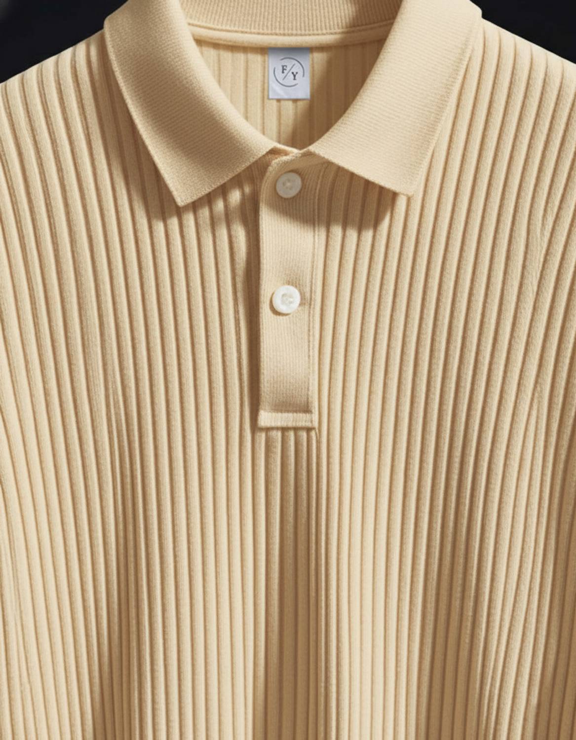 Try Men Beige Polo Neck T-Shirt - Image 3