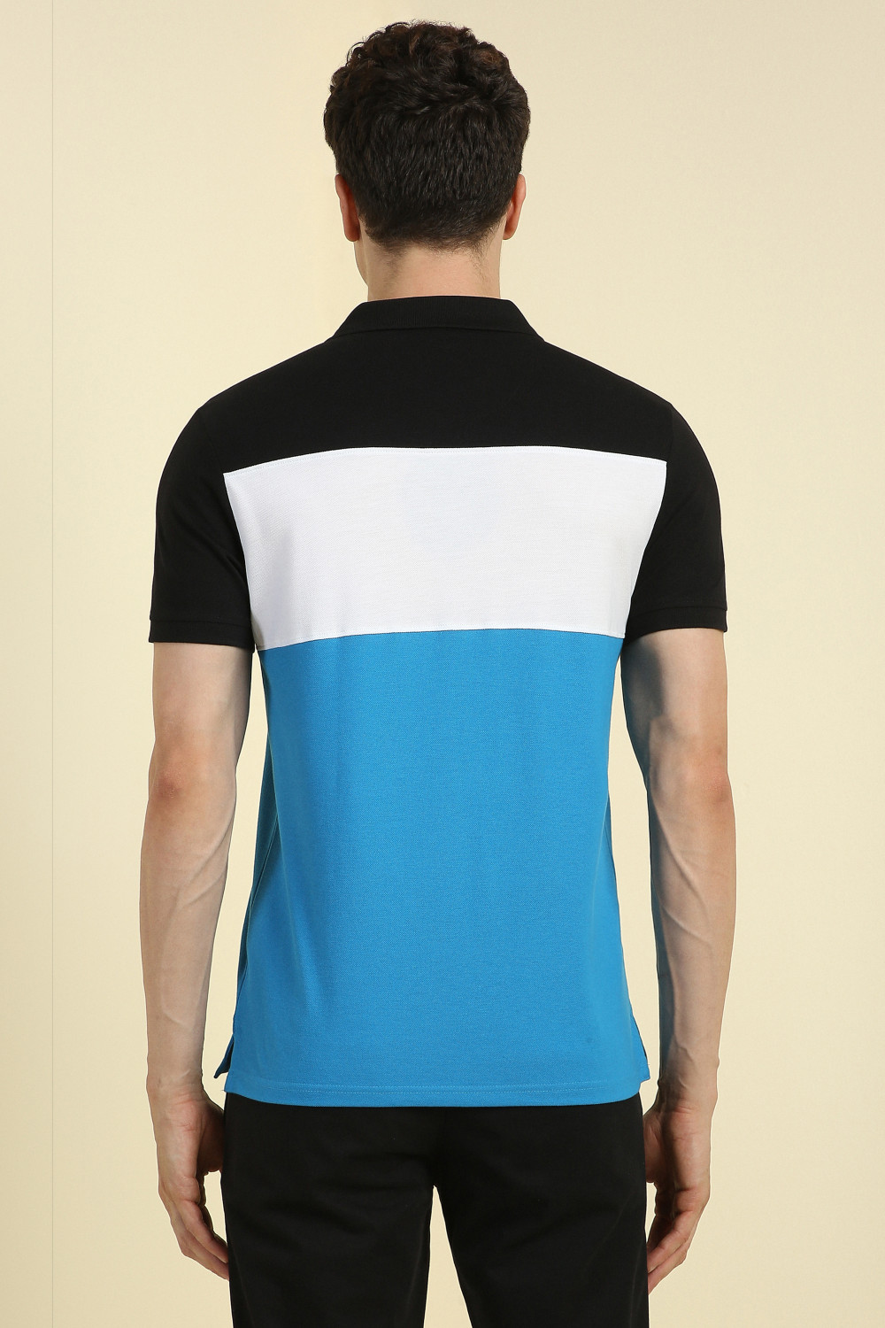Image of Allen Solly Men Solid Polo Neck Cotton Blend Red T-Shirt