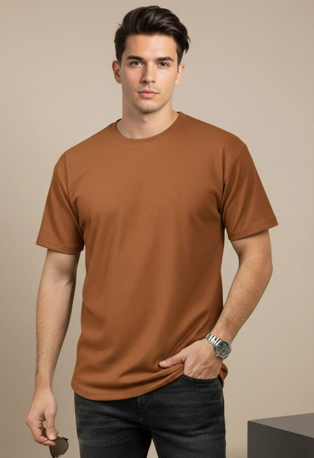 fashion globe Men Multicolor Round Neck T-Shirt - Image 3