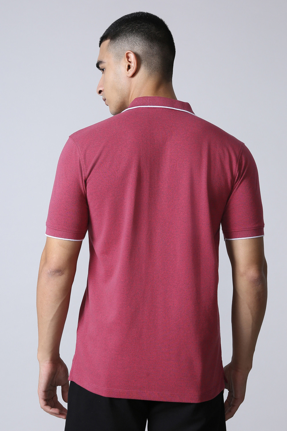 Image of REEBOK Men Solid Polo Neck Polyester Red T-Shirt