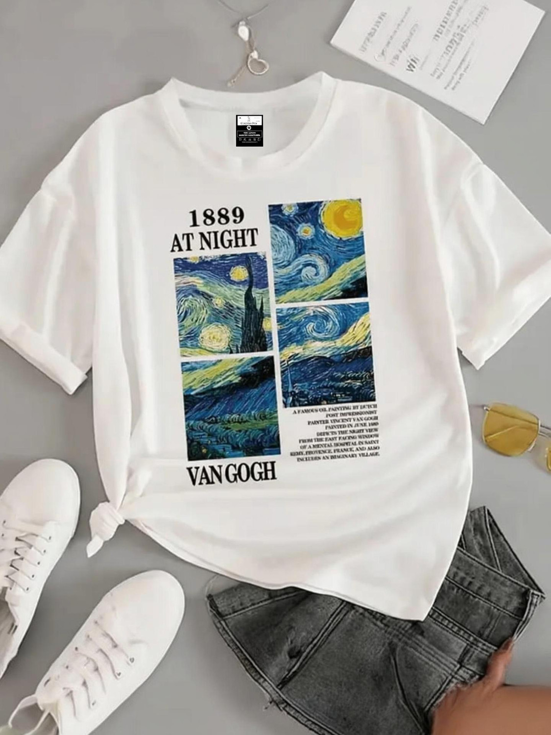 Image of Tee culture store Typography, Printed, Graphic Print Women Round Neck White T-Shirt