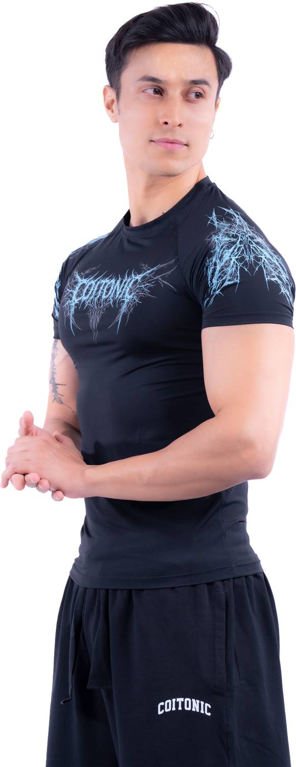 COITONIC Men Black Round Neck T-Shirt - Image 1
