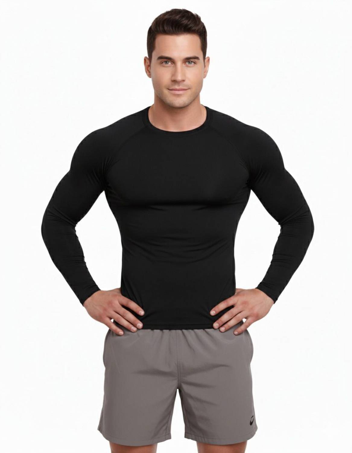 Kyk Men Solid Round Neck Polyester Black T-Shirt